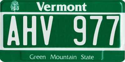 VT license plate AHV977
