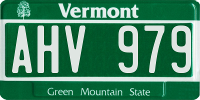 VT license plate AHV979