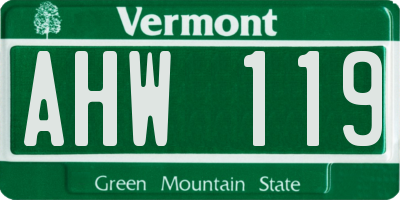 VT license plate AHW119