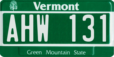 VT license plate AHW131