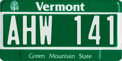 VT license plate AHW141