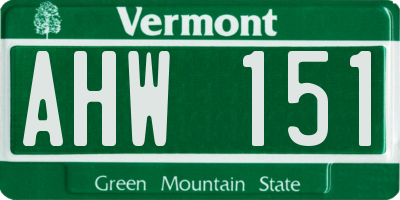 VT license plate AHW151