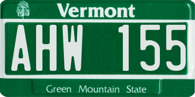 VT license plate AHW155