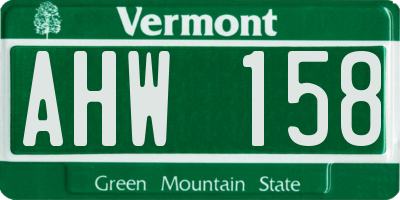 VT license plate AHW158