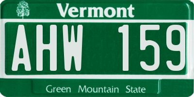 VT license plate AHW159