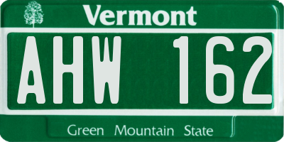 VT license plate AHW162