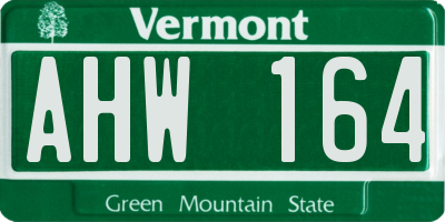 VT license plate AHW164