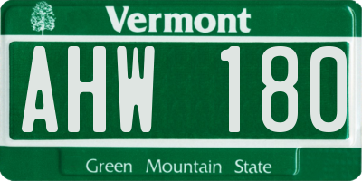 VT license plate AHW180