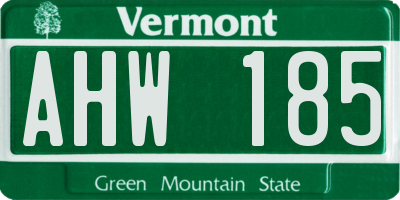 VT license plate AHW185