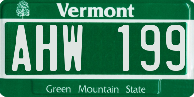 VT license plate AHW199