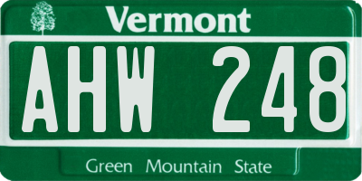 VT license plate AHW248