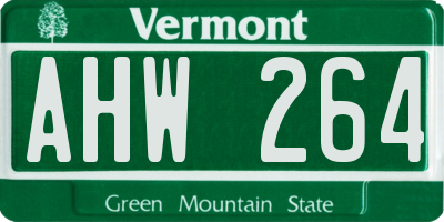 VT license plate AHW264
