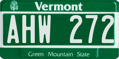 VT license plate AHW272