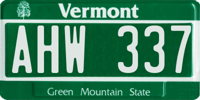 VT license plate AHW337