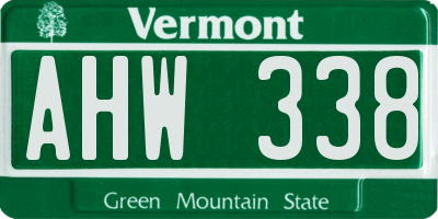 VT license plate AHW338