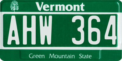 VT license plate AHW364