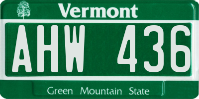 VT license plate AHW436