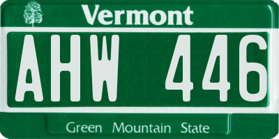 VT license plate AHW446