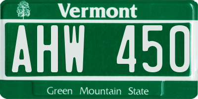 VT license plate AHW450