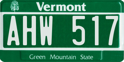 VT license plate AHW517