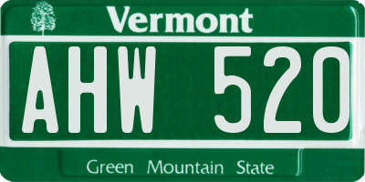 VT license plate AHW520