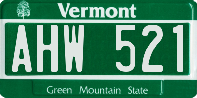 VT license plate AHW521