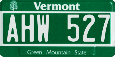 VT license plate AHW527