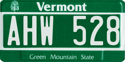 VT license plate AHW528