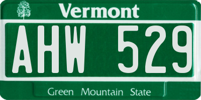 VT license plate AHW529