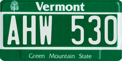 VT license plate AHW530