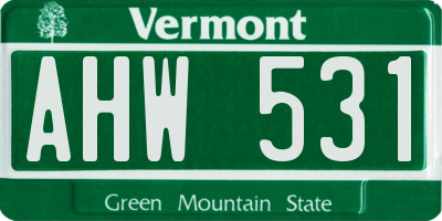 VT license plate AHW531