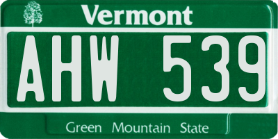 VT license plate AHW539