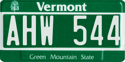 VT license plate AHW544