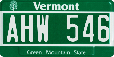 VT license plate AHW546