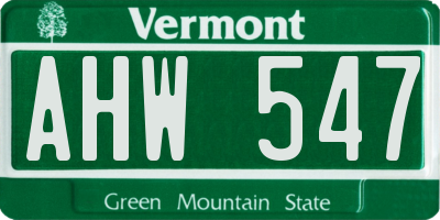 VT license plate AHW547