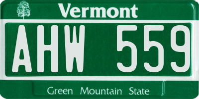 VT license plate AHW559
