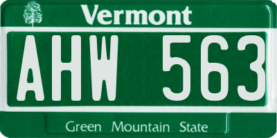 VT license plate AHW563