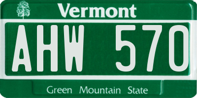 VT license plate AHW570
