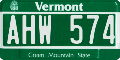 VT license plate AHW574