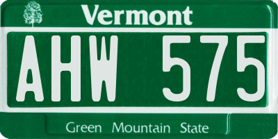 VT license plate AHW575