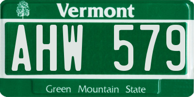 VT license plate AHW579