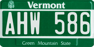 VT license plate AHW586