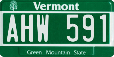 VT license plate AHW591