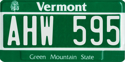 VT license plate AHW595