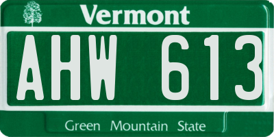 VT license plate AHW613