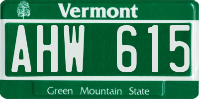 VT license plate AHW615