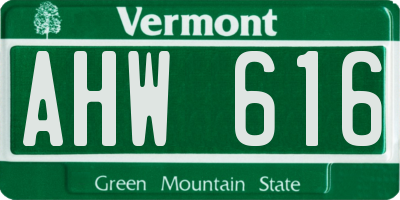 VT license plate AHW616