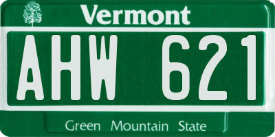 VT license plate AHW621