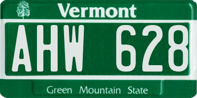 VT license plate AHW628