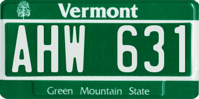 VT license plate AHW631